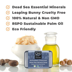 One With Nature shea butter argan oil rich formula closeup shows nourishing moisturizing benefits.