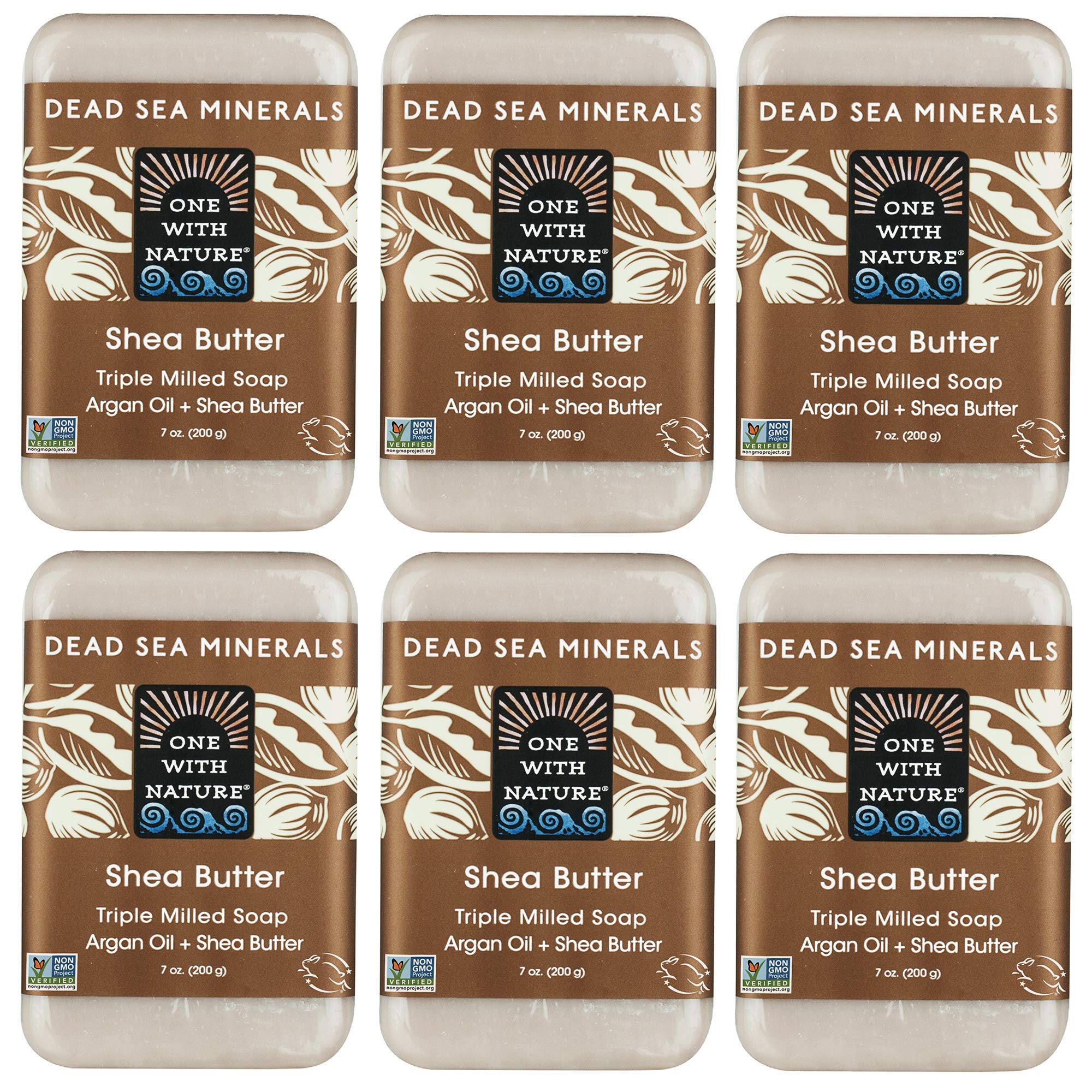 One With Nature soap pack-6-bars-shot showing convenient cleansing for the whole family