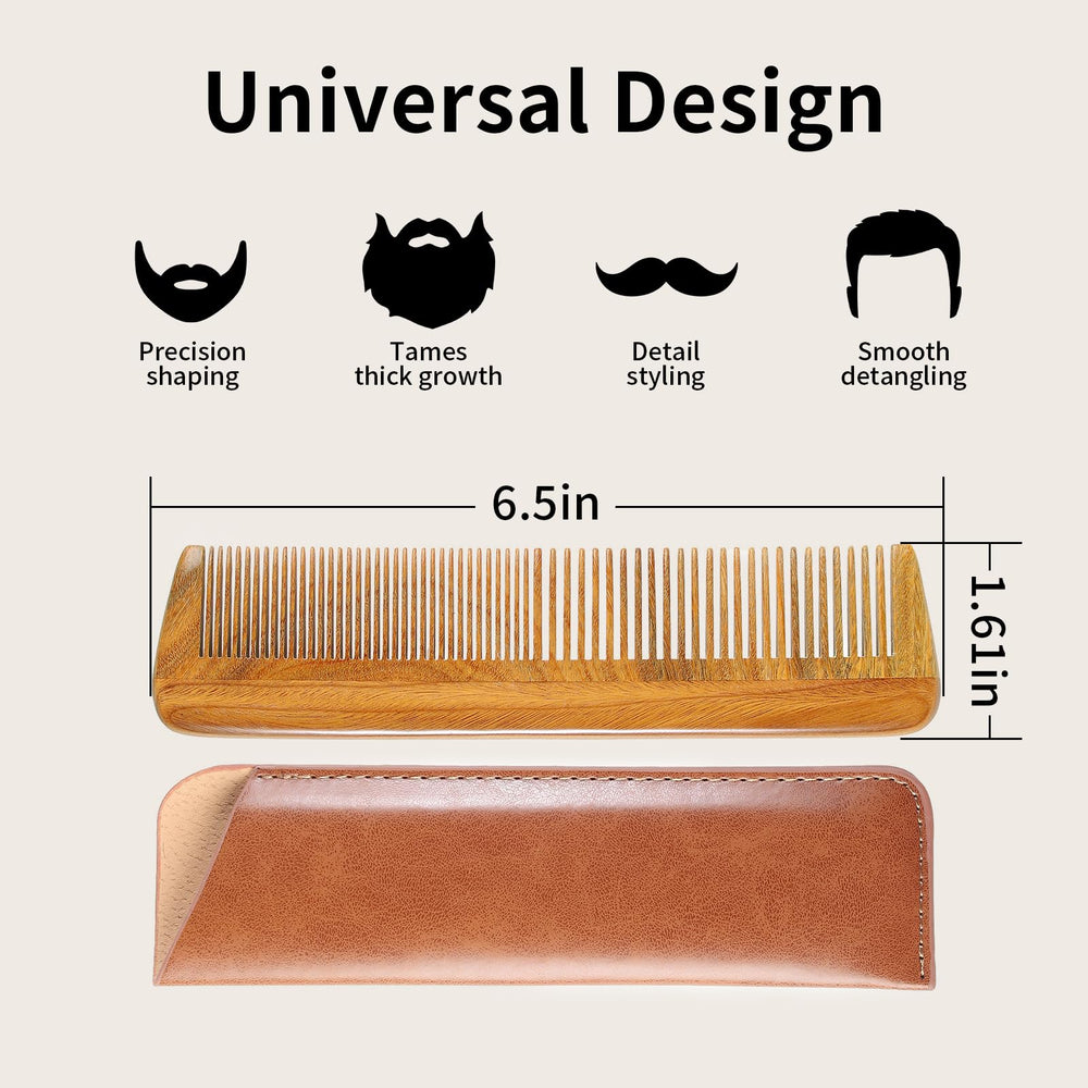 Onedor green sandalwood comb close-up grain highlights smooth polished edges for snag-free styling.