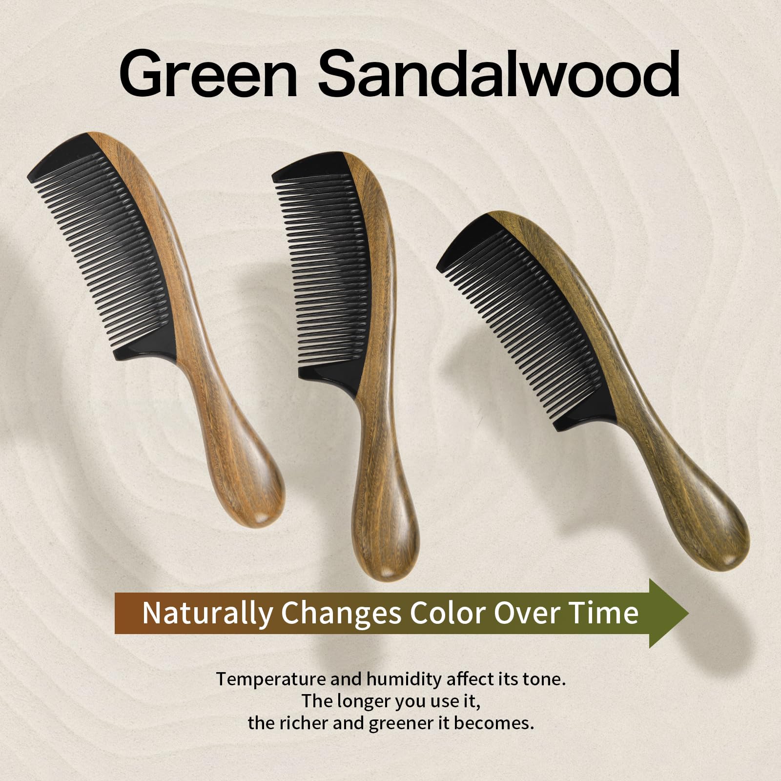 Onedor hair comb ergonomic handle improves control during brushing sessions.