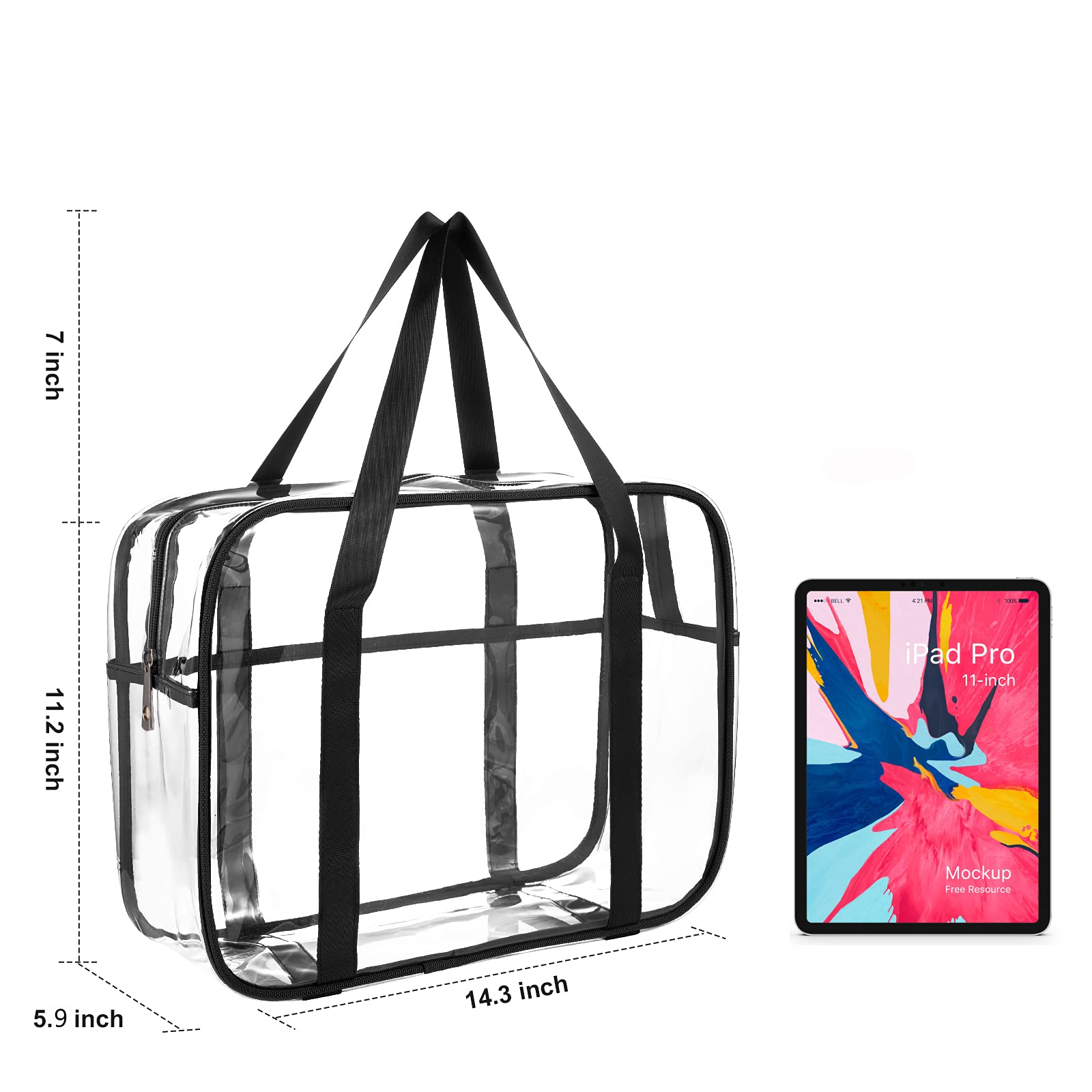 ONEGenug transparent cosmetic bag showing easy-access design for routine makeup.
