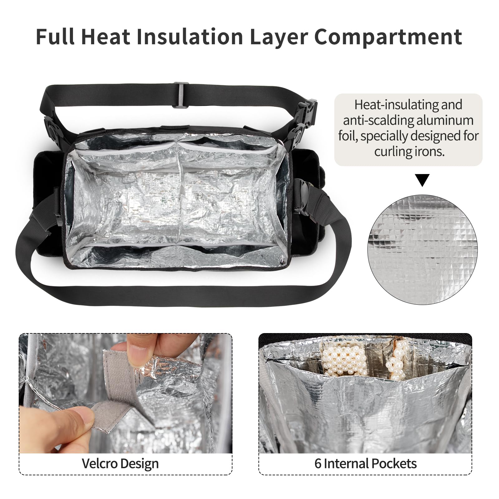 onemoky hairdresser bag exterior pockets for easy tool retrieval during client sessions.