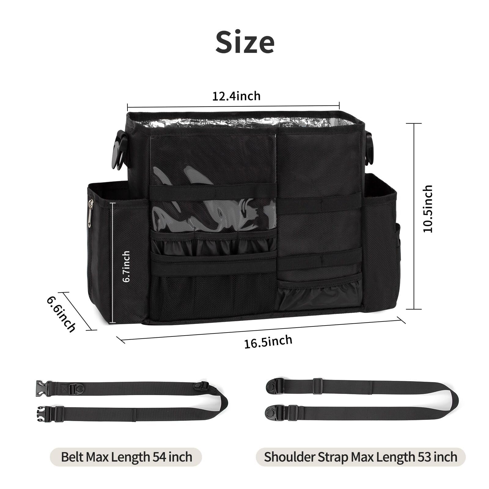 onemoky hairdresser bag heat-insulation layer protects hot tools during transport.