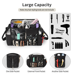 onemoky hairdresser bag inside pockets arrange clippers, irons, and brushes.