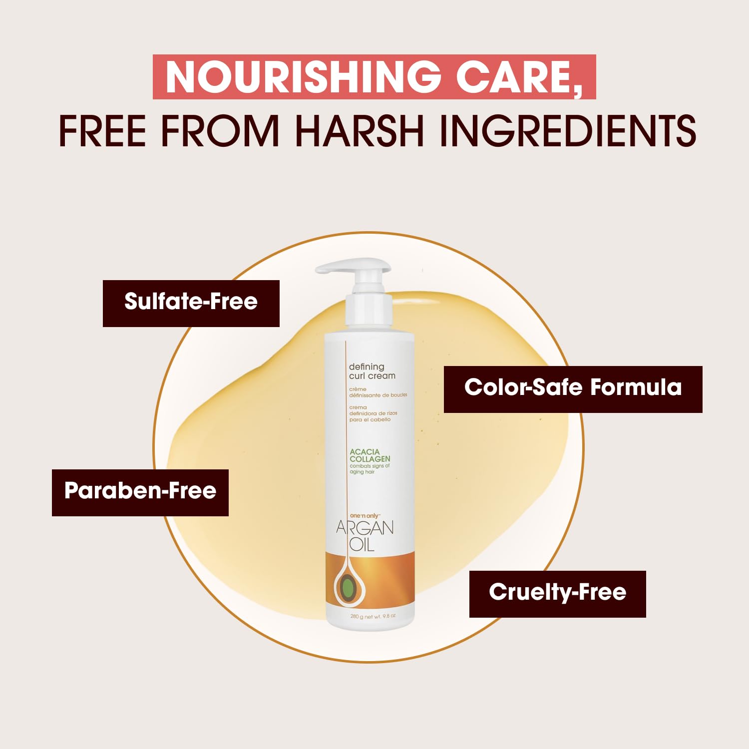 One 'N Only Defining Curl Cream sulfate-free formula for gentle curl care.