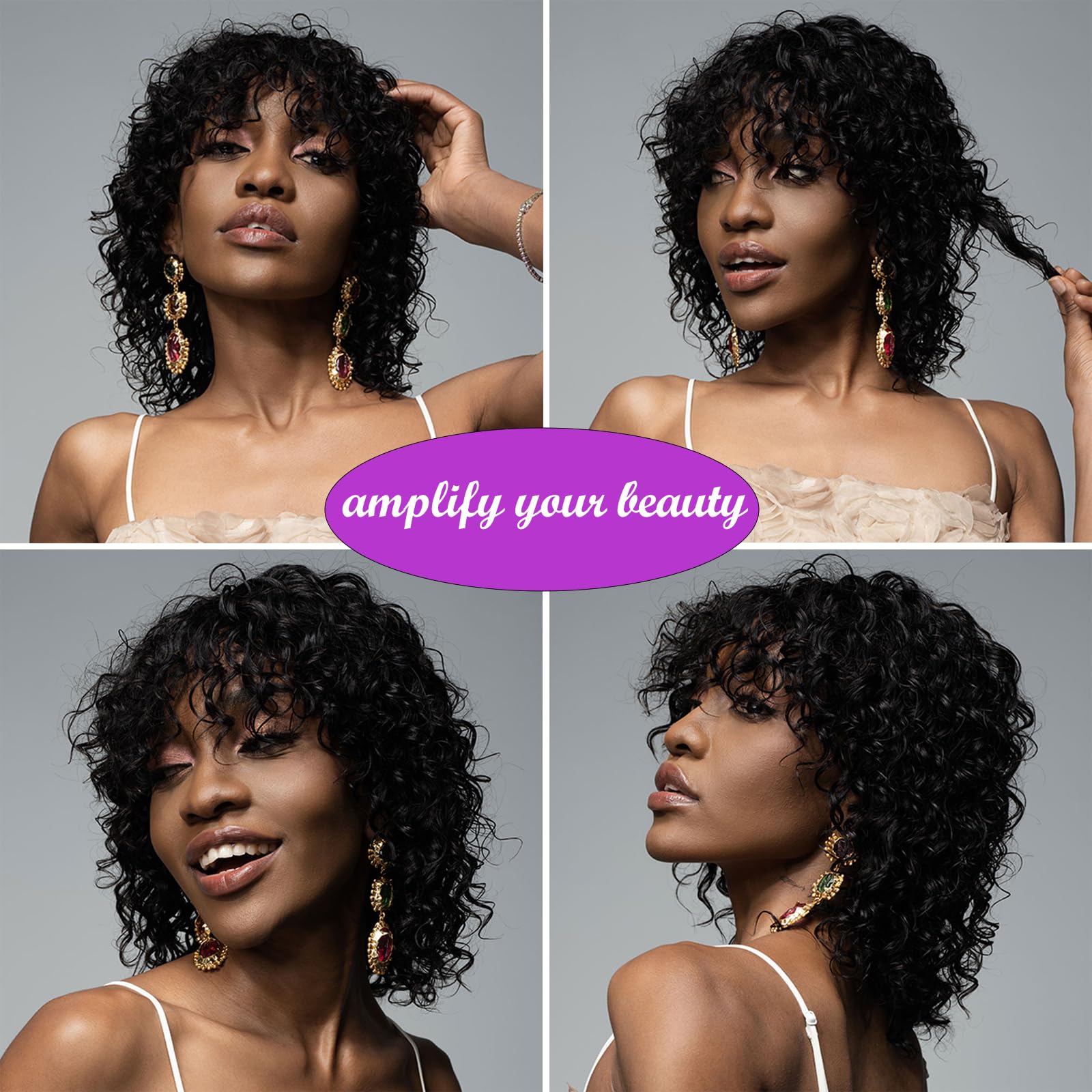OnePart water-wave wig back view with volume and natural shine