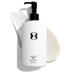 OneSkin BODY OS-01 bottle with pump delivering fragrance-free hydration for daily nourishment.
