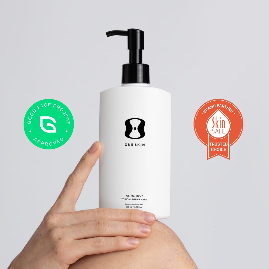 OneSkin daily ritual shot conveys consistent use for potentially longer-lasting skin comfort.