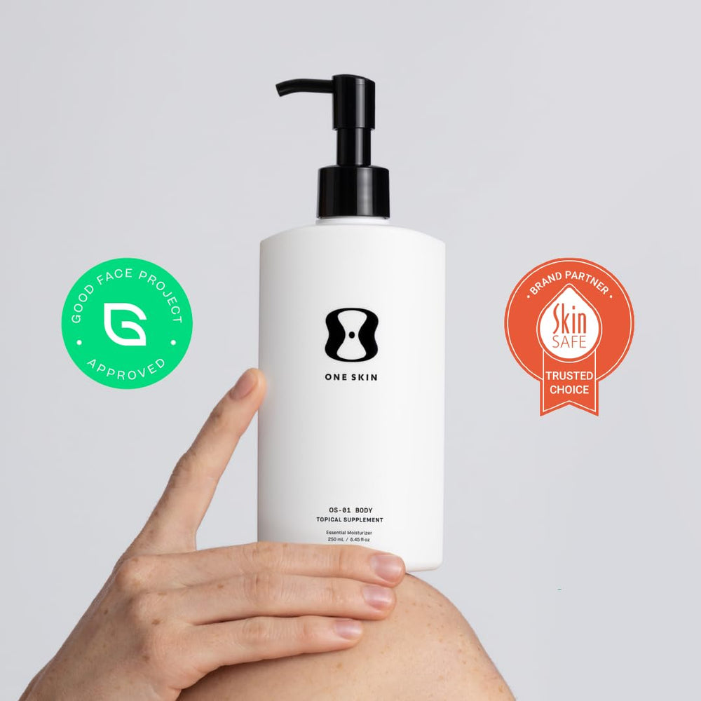 OneSkin daily ritual shot conveys consistent use for potentially longer-lasting skin comfort.