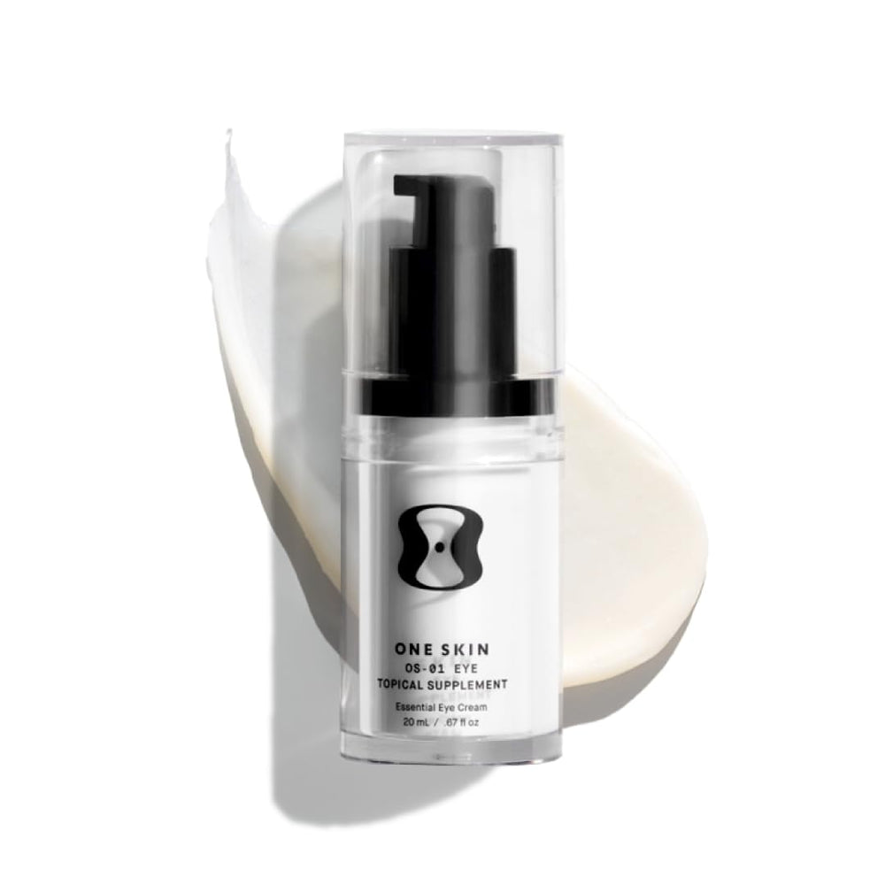 oneskin EYE OS-01 refill packaging closeup shows fragrance-free formula for sensitive skin.
