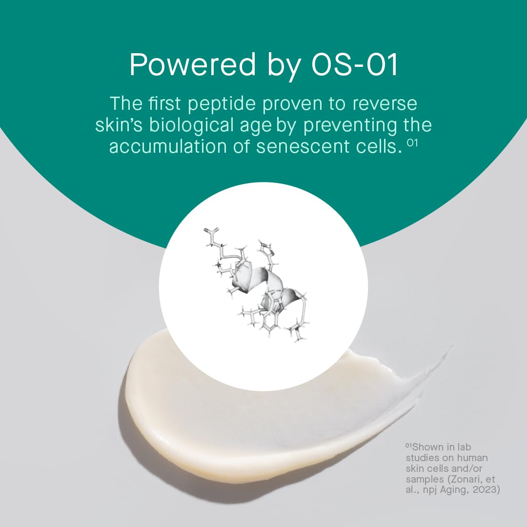 oneskin EYE OS-01 refill pump dispensing supports easy under-eye application.