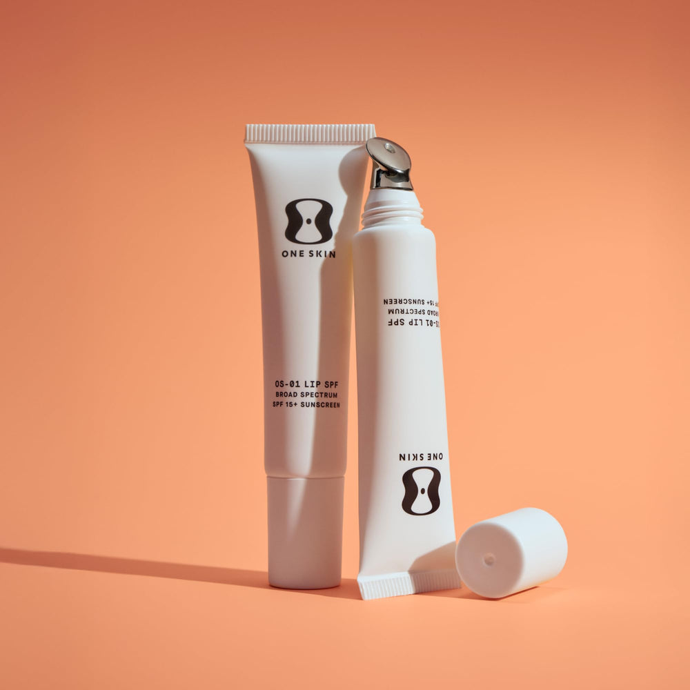 OS-01 peptide depicted as a key lip-aging support in Oneskin formula.