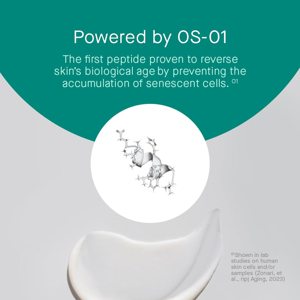 OneSkin OS-01 Hands-cream-dispense highlights easy indulgence and targeted care for exposed skin.