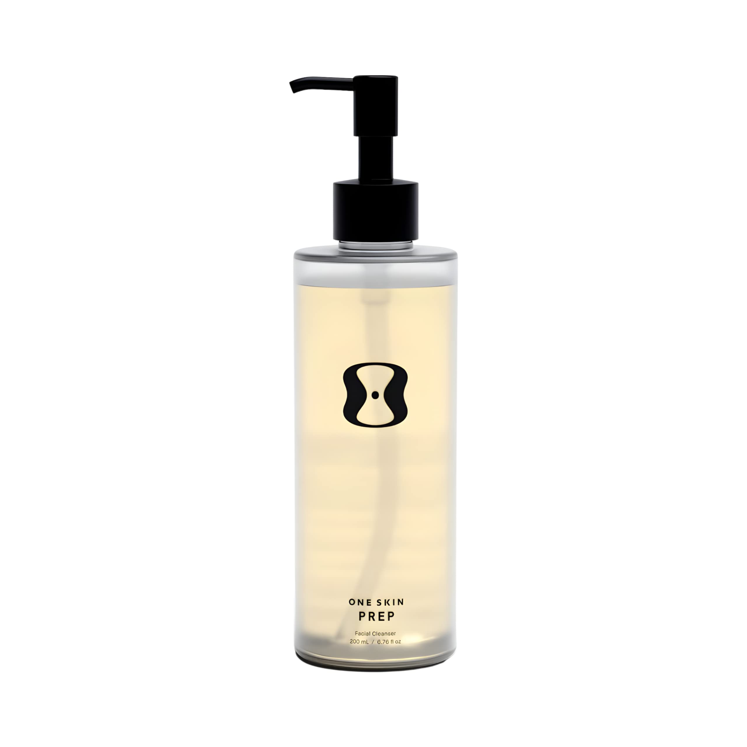 OneSkin PREP cleanser bottle demonstrates gentle daily cleansing for sensitive skin