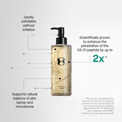 OneSkin PREP cleanser foam application showing gentle cleansing for skin balance