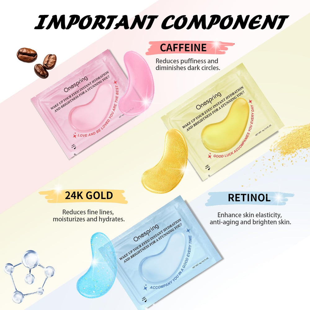 Onespring eye masks night routine image for a quick, relaxing treatment.