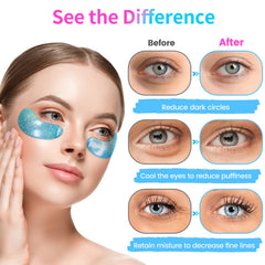 Onespring eye patches close-up showing deep hydration and wrinkle-smoothing potential.