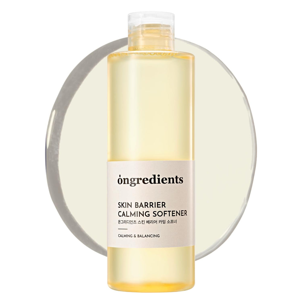 ONGREDIENTS Skin Barrier Calming Softener bottle for daily soothing hydration.