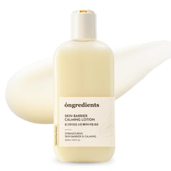 ONGREDIENTS Skin Barrier Lotion bottle for daily calming hydration and easy layering.