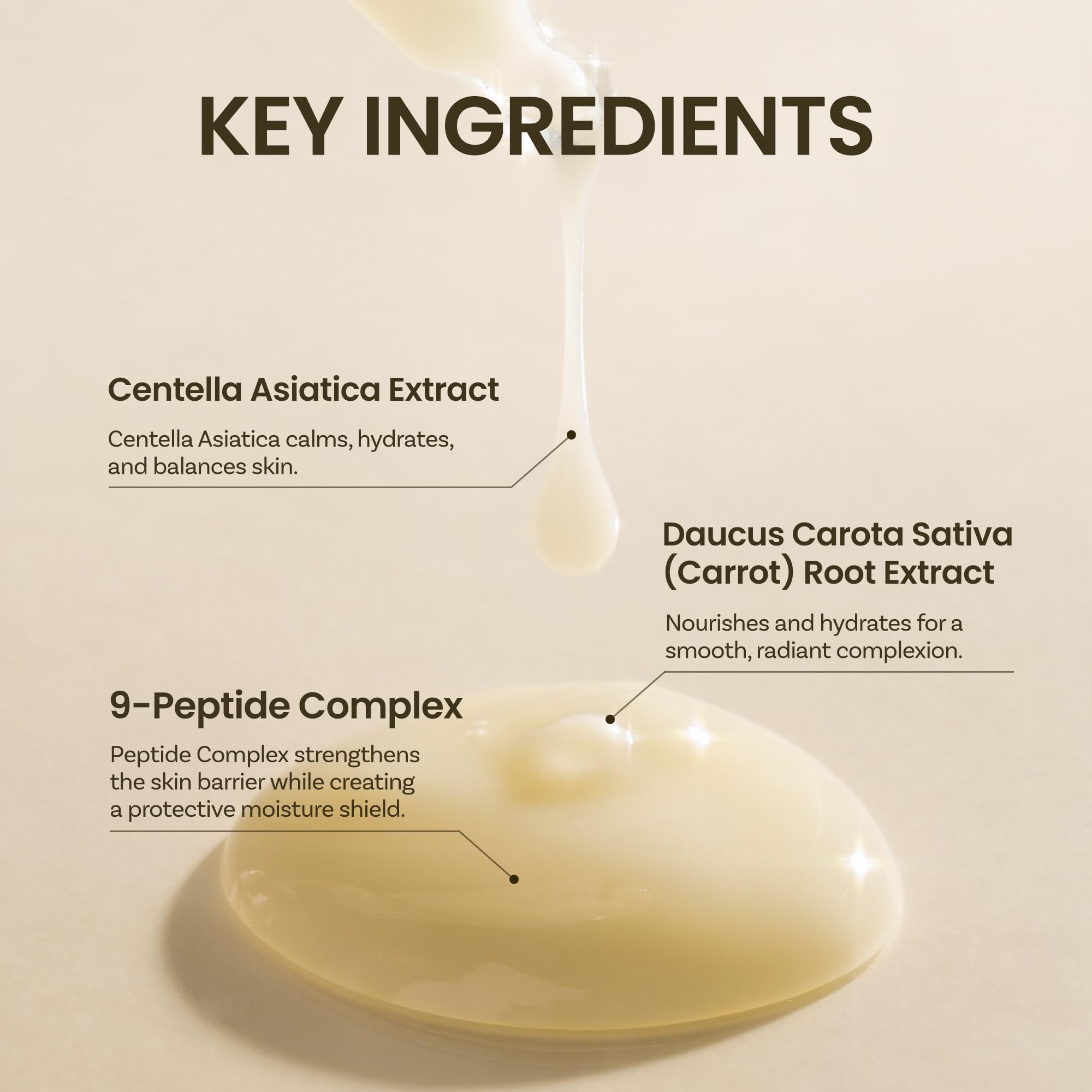 ONGREDIENTS Skin Barrier Lotion swirl texture highlights fast-absorbing, non-greasy hydration.