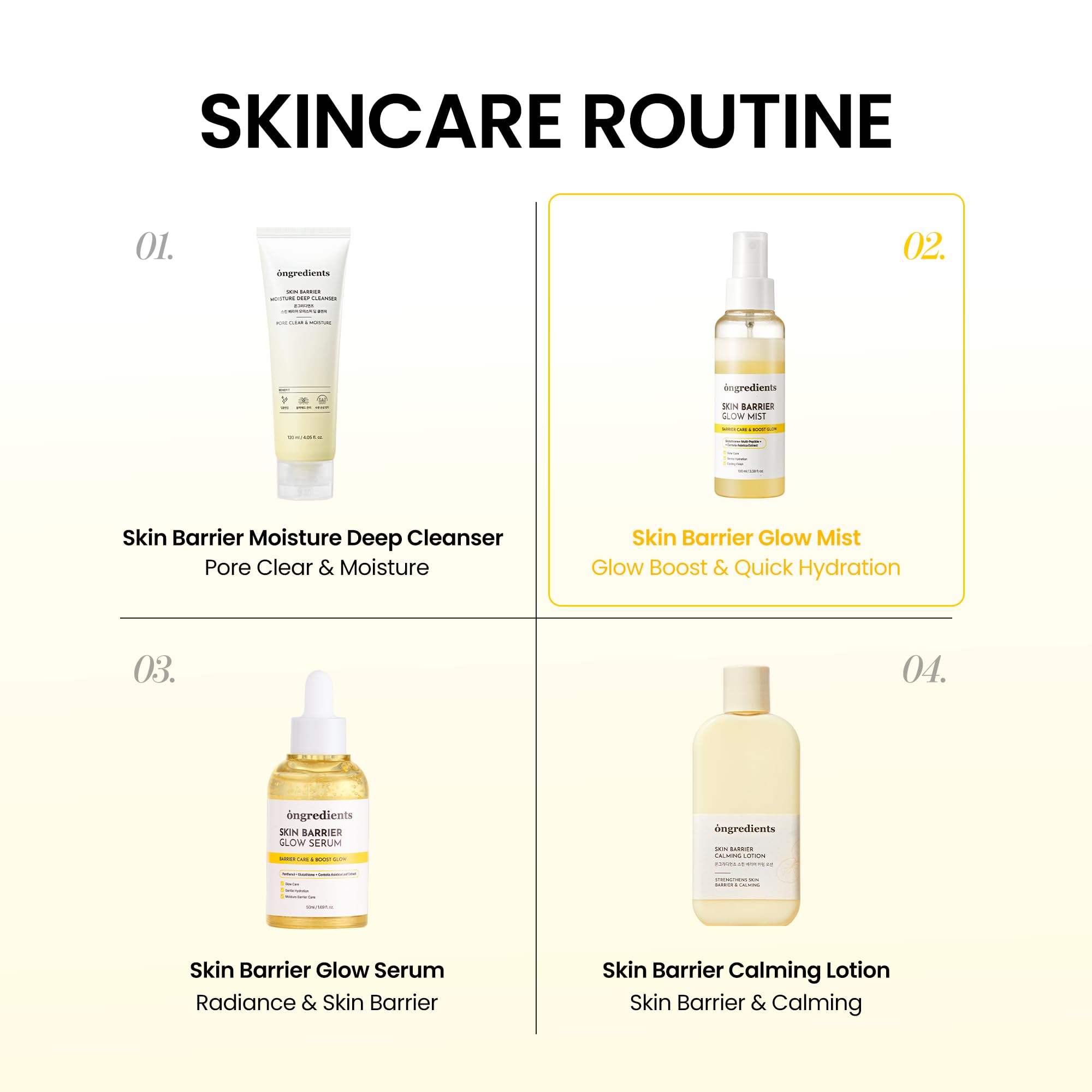 ONGREDIENTS Vegan cruelty-free Korean skincare seal on packaging for ethical care.