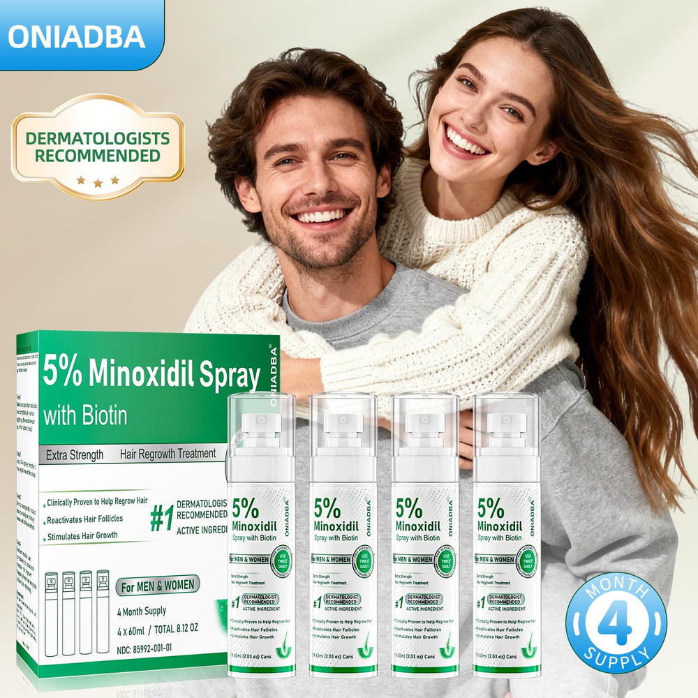 ONIADBA minoxidil shelf display emphasizes easy purchase and planning.