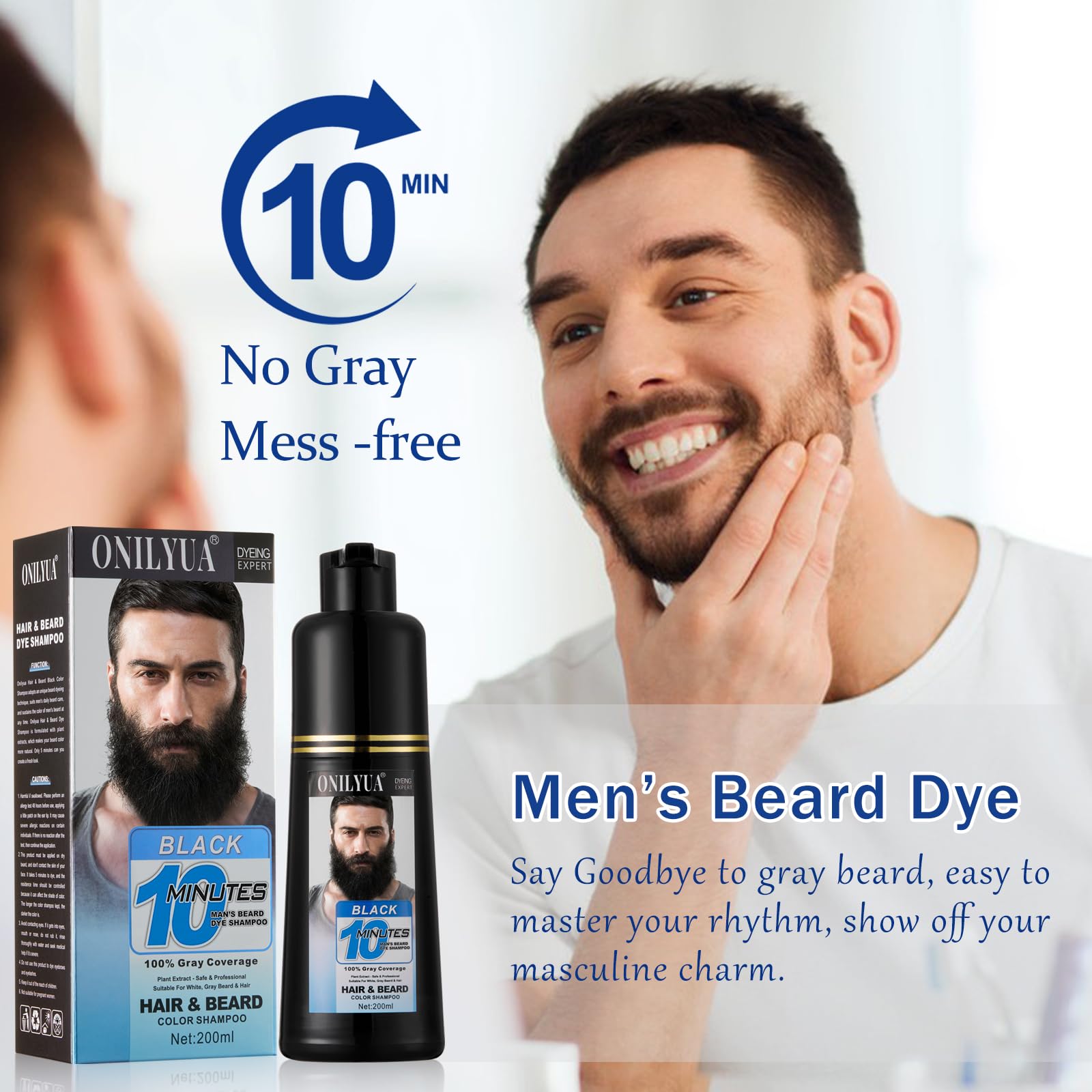 Onilyua beard dye stays waterproof and smudge-proof during rain or workouts.