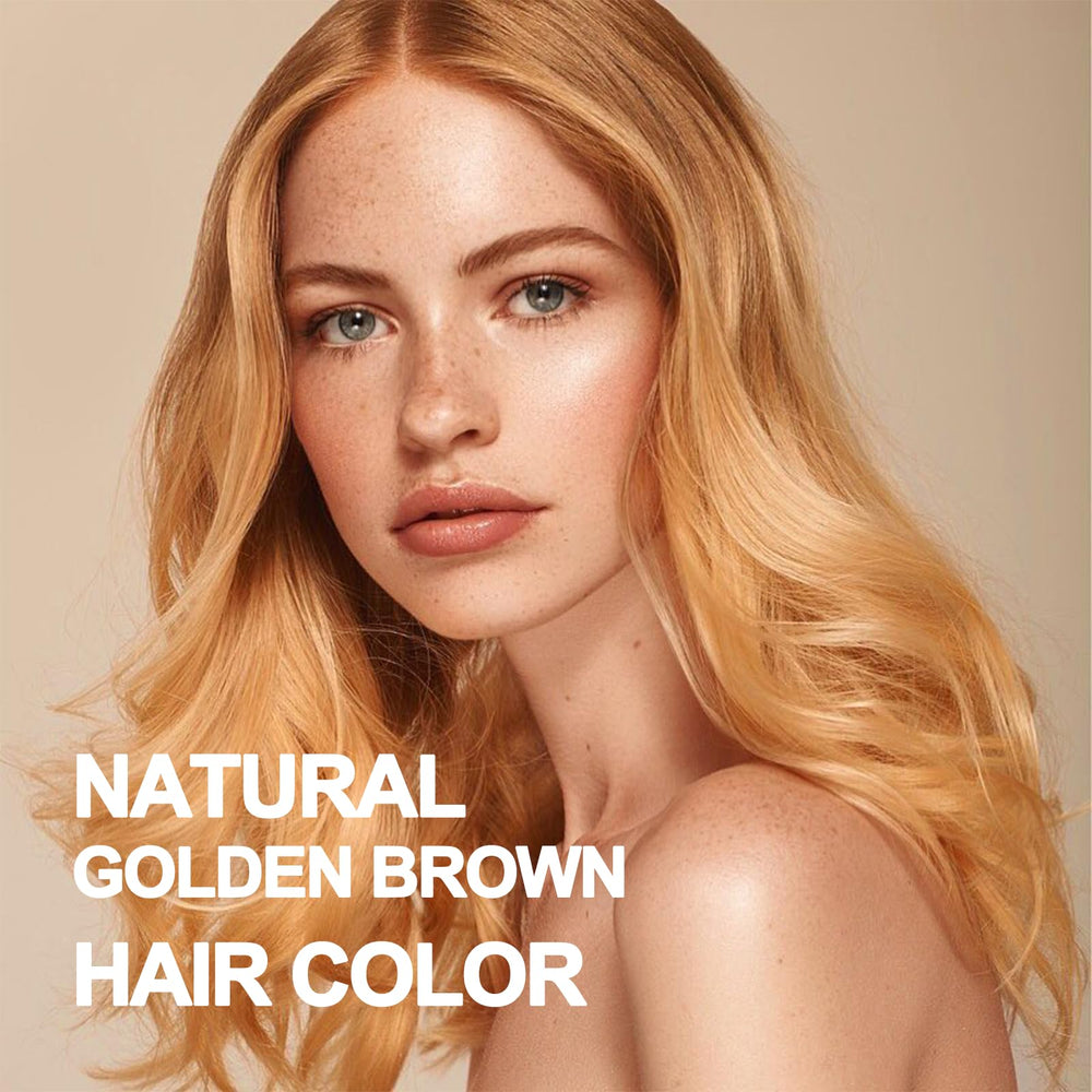 Onilyua natural blonde brown 3-in-1 dye shampoo dry-hair view illustrates quick color on dry locks.