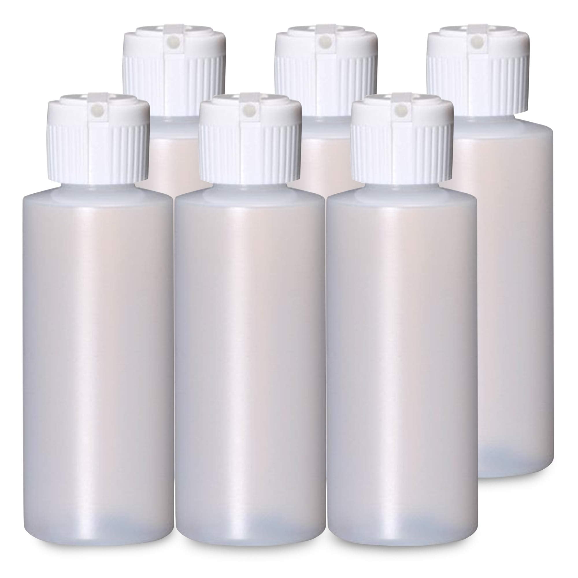 Botellas cilíndricas Onisavings de 4 oz, vista frontal, listas para rellenar y llevar.