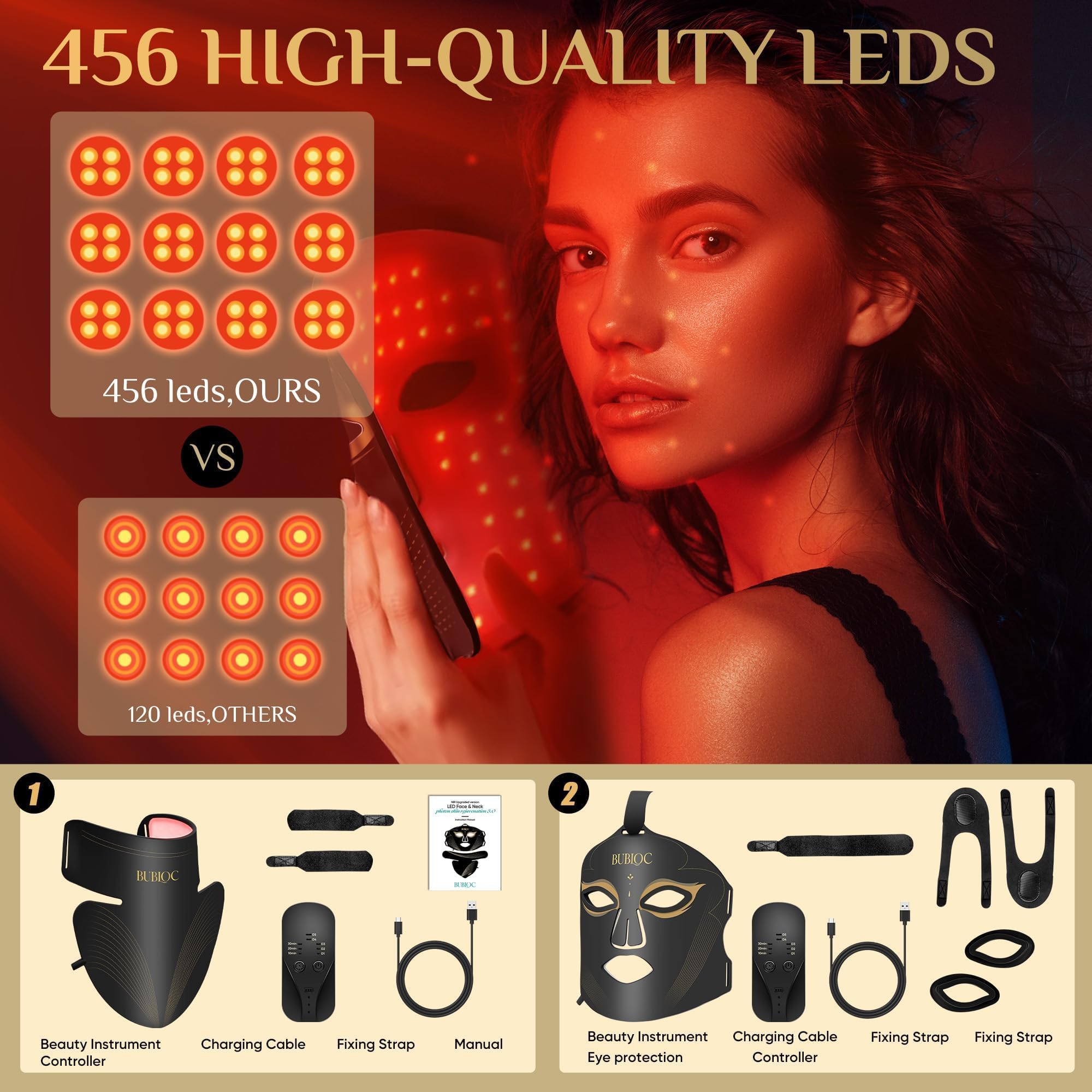 Onisdin red light mask battery charging setup for portable sessions