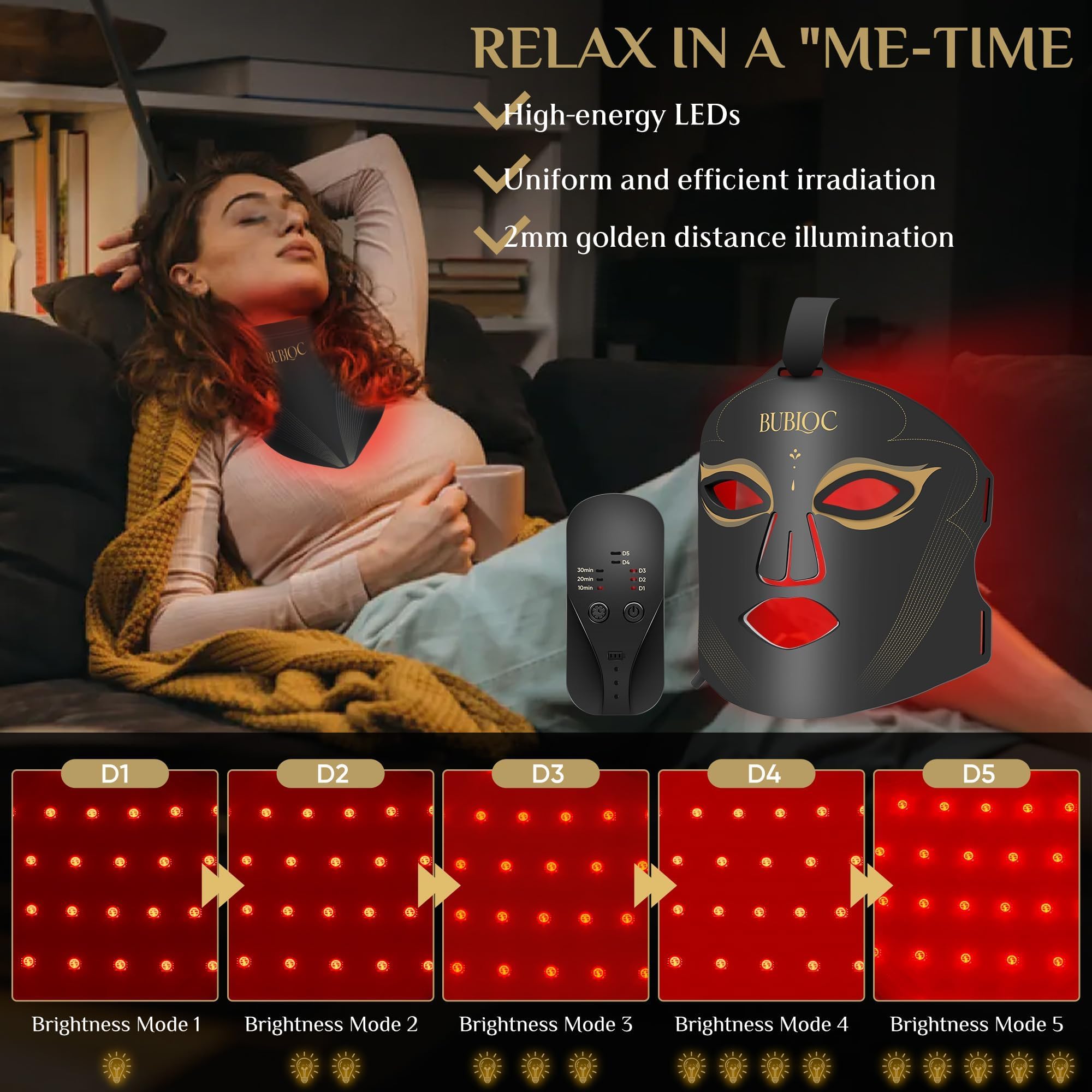 Onisdin red light therapy set packaging with masks and cables