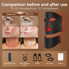 ONLUKY LED face mask with 103 beads close-up highlighting deep skin rejuvenation.