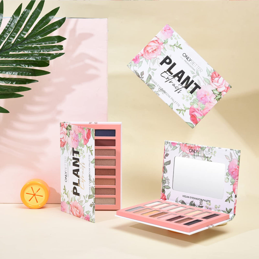 ONLYBETTER vegan nude eyeshadow palette matte shimmer colors enable seamless blending for professional makeup.