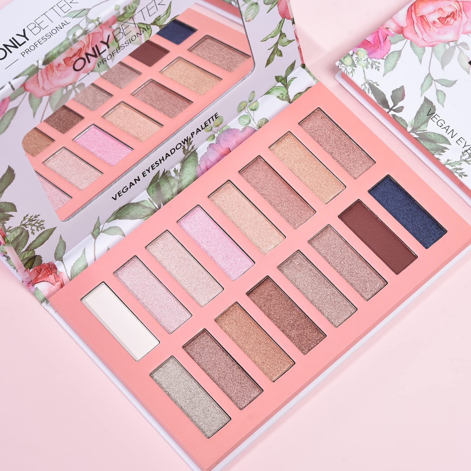 ONLYBETTER vegan nude eyeshadow palette slim case for on-the-go touch-ups.