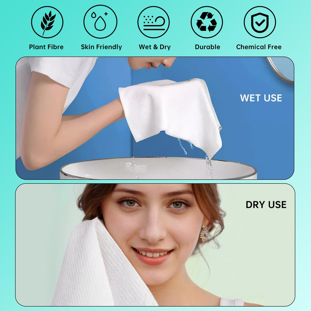ONLYCARE disposable towel in use for makeup removal and refreshing cleanse.