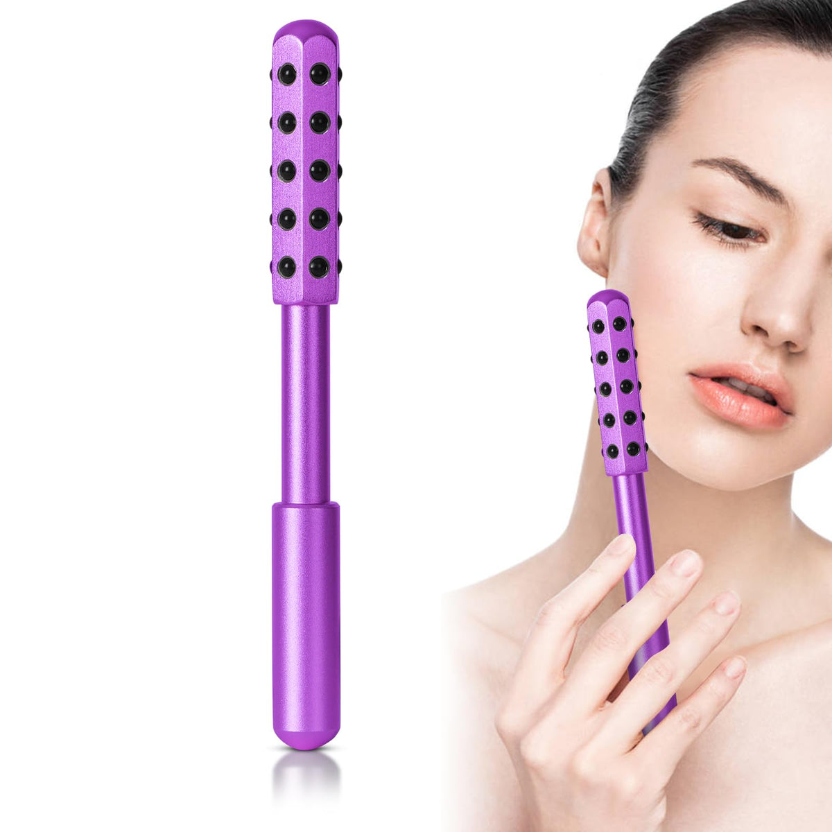 ONLYSKY BEAUTY Up Lifting Roller purple side view for a gentle facial lift and massage.