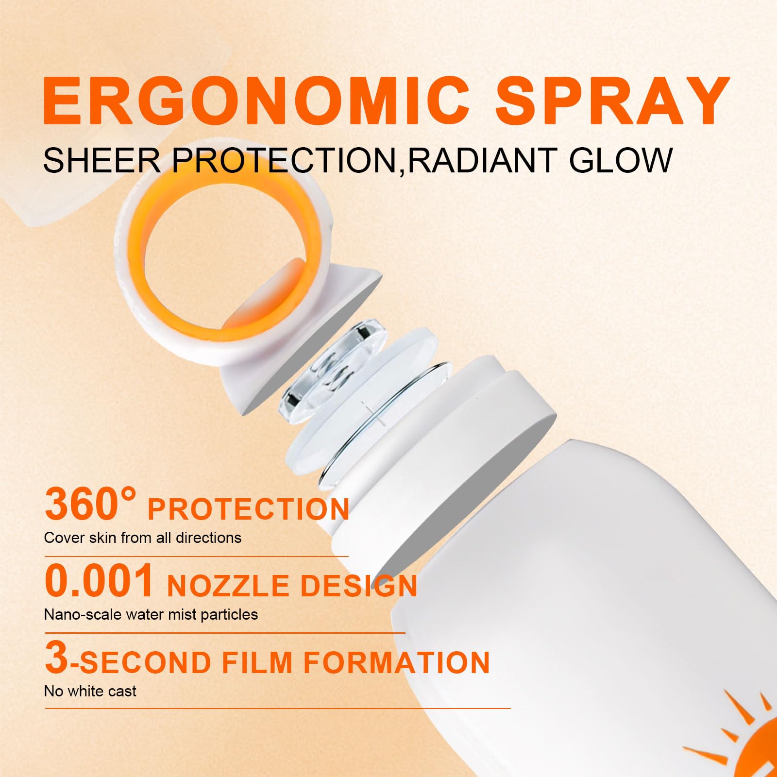ONSART SPF 50 spray provides broad UVA/UVB protection with light, non-greasy feel.