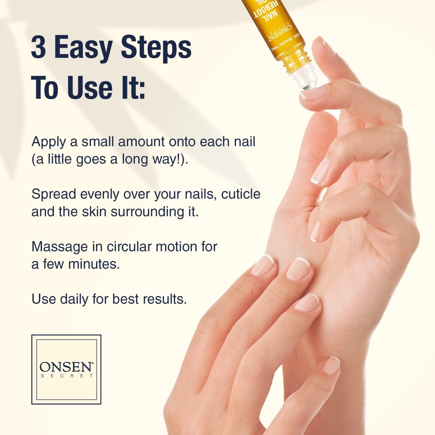 Onsen Secret Nail Bed Absorption demonstrates rapid penetration for lasting hydration