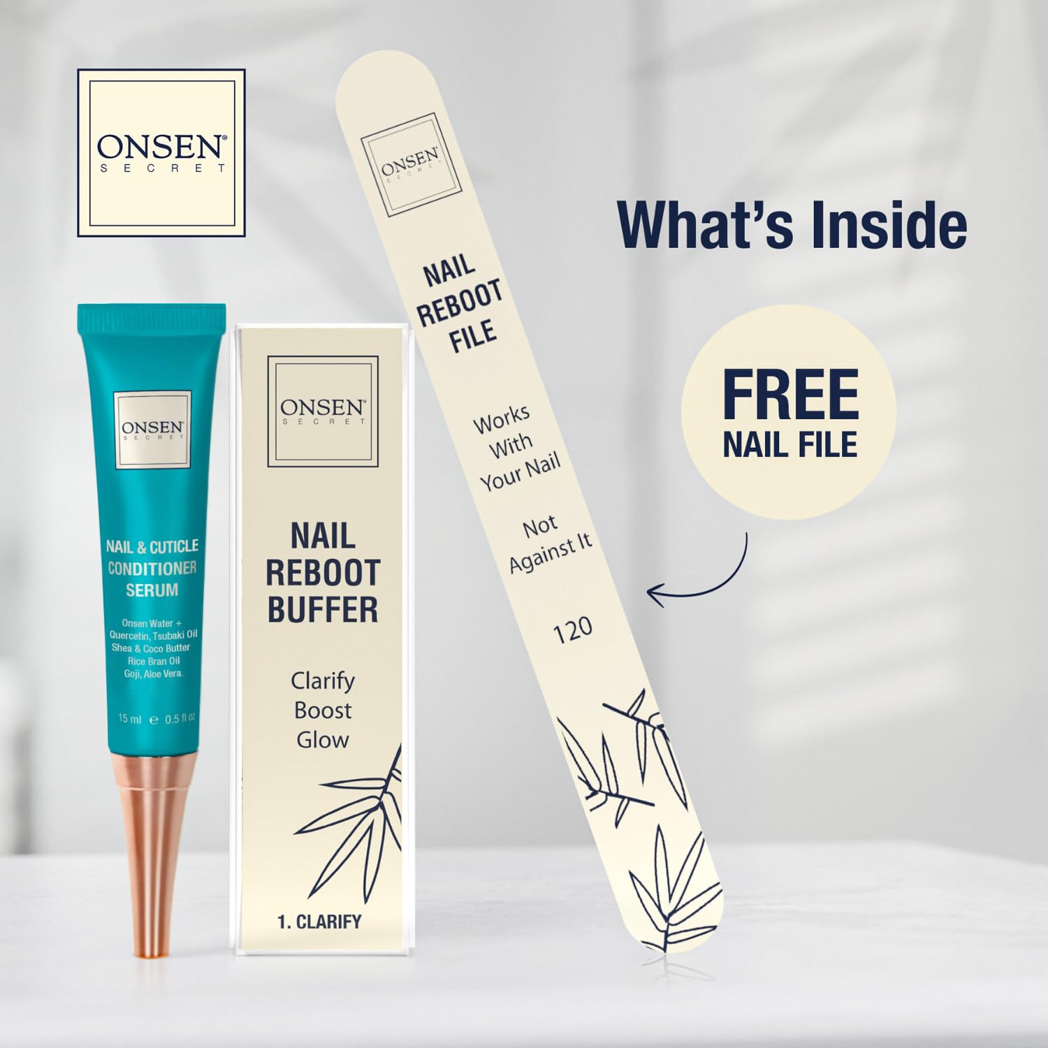 Onsen Secret nail-cuticle-oil-bottle highlights a nourishing bottle for quick cuticle care