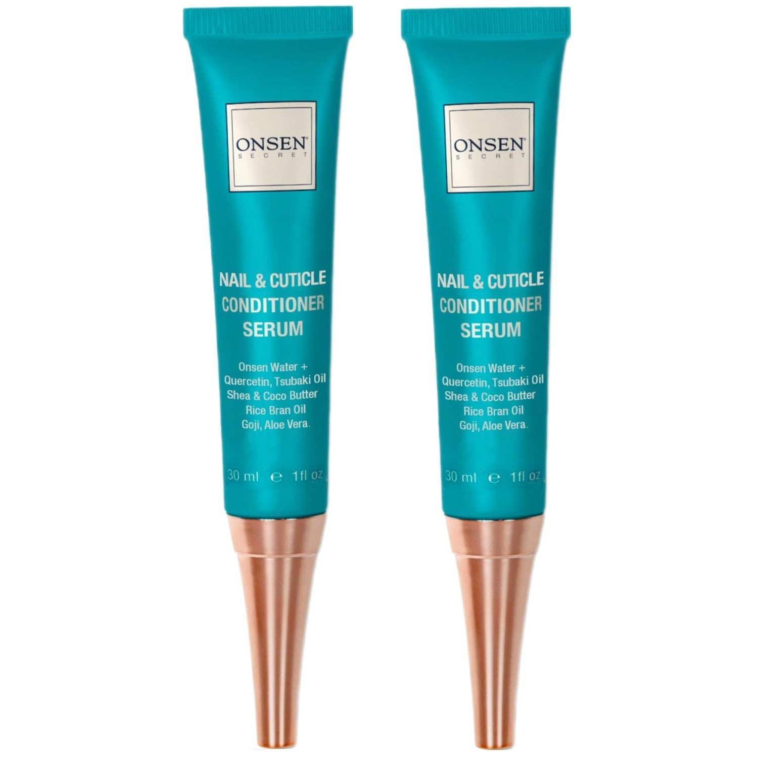 Onsen Secret nail serum bottle showing fast absorbing formula for stronger nails