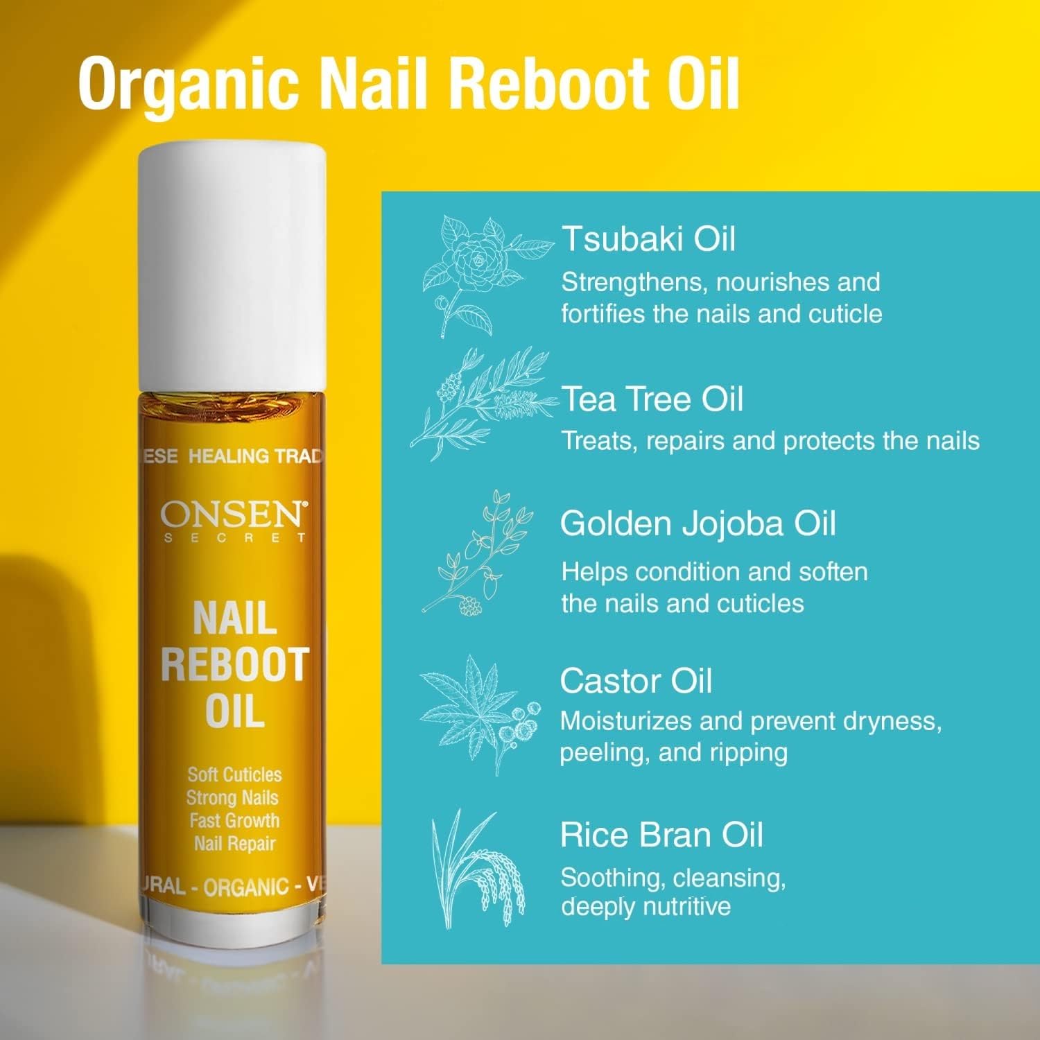 Onsen Secret Tsubaki Nourishment with antioxidant-rich oils revives nail beds