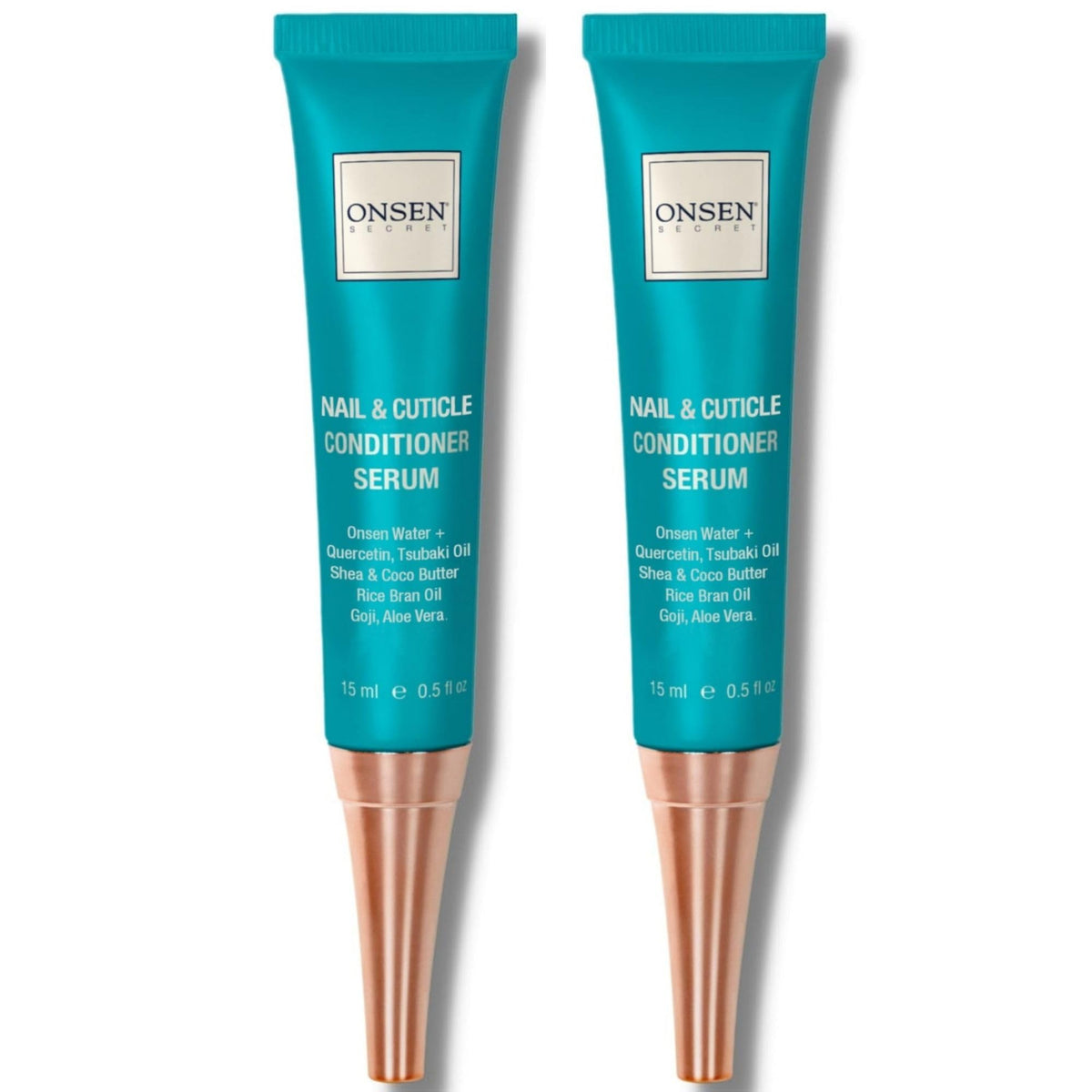 Onsen Secret nail & cuticle serum bottle close-up—quick-absorbing repair for nails.