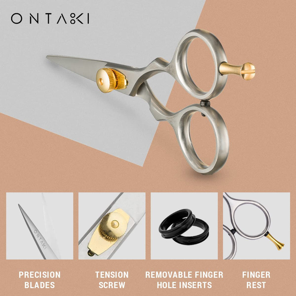 Ontaki ergonomic design beard shears offering comfortable grip during use.