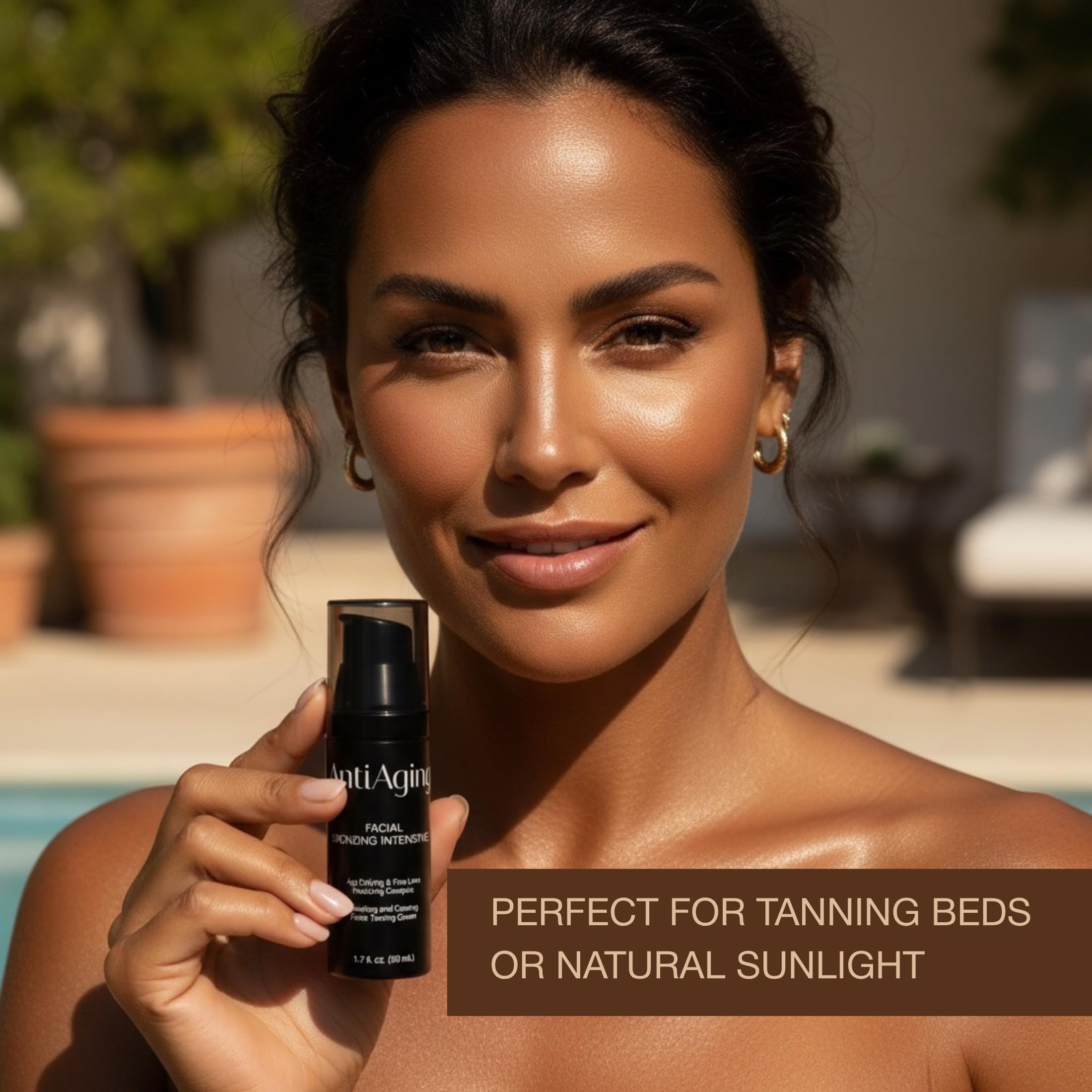 Aloe Vera and sesame oil hydrate skin during tanning for comfortable sessions.