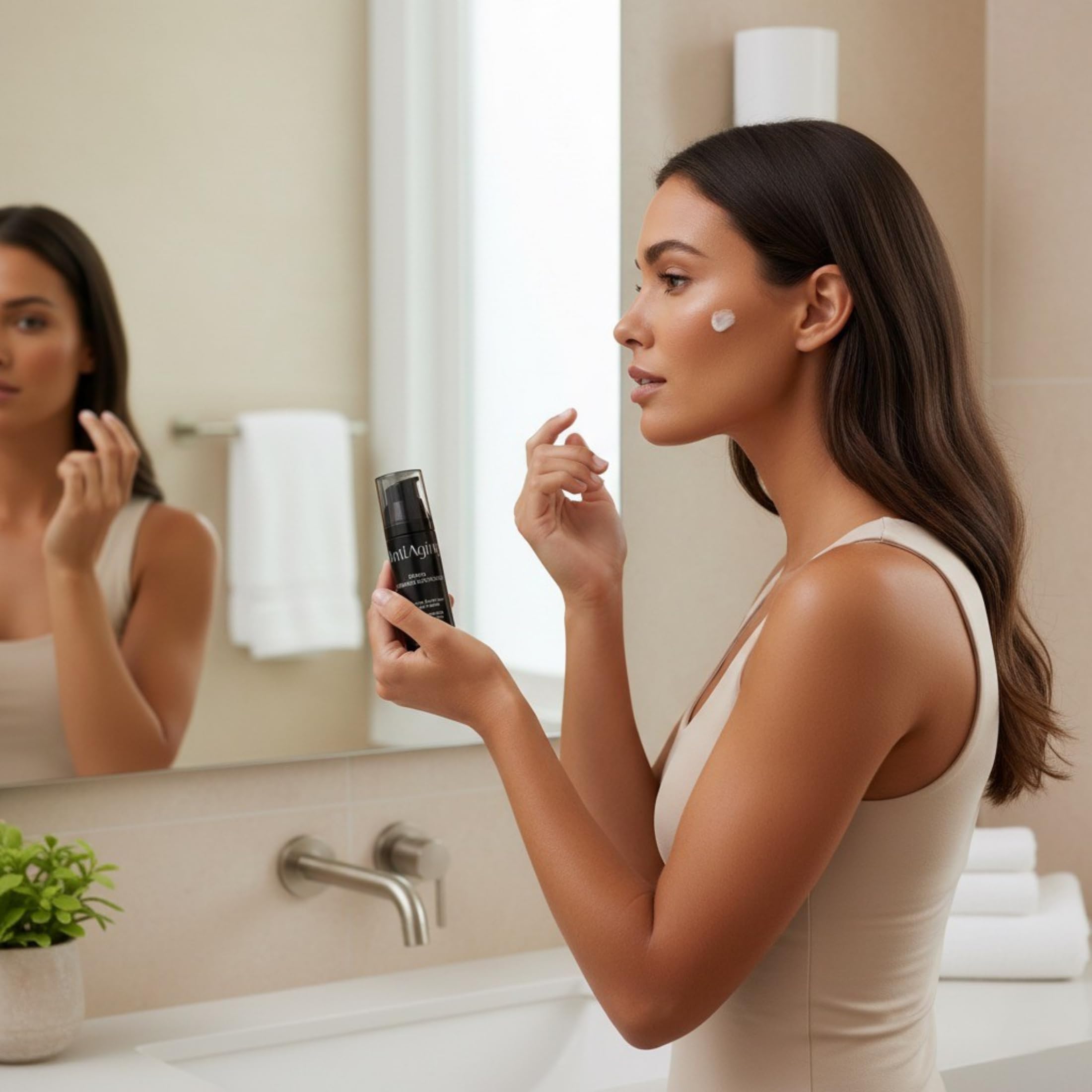 Hydrating lotion helps protect skin while you tan indoors.