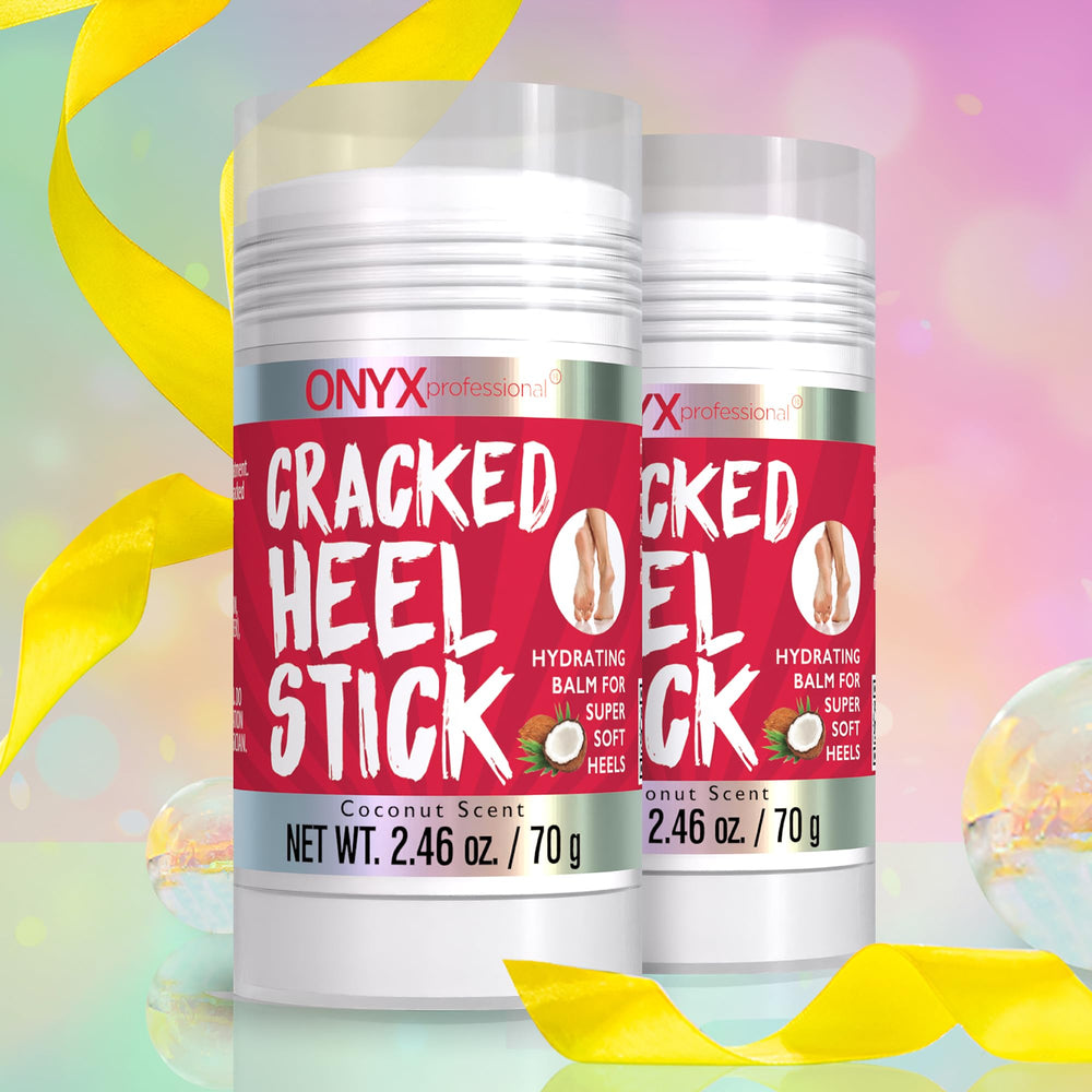 Onyx Professional cracked heel repair balm stick coconut scent delivering soothing hydration.