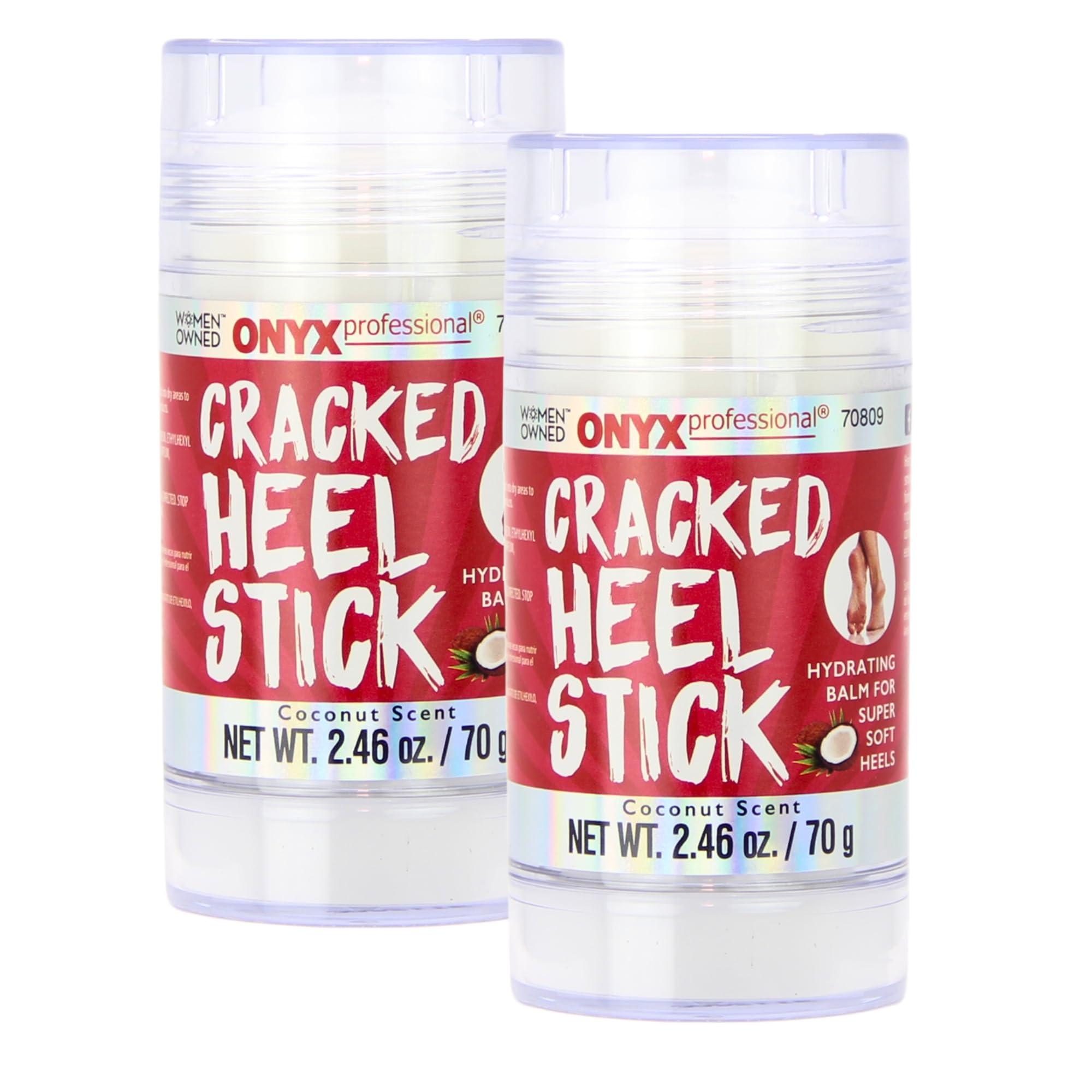 Onyx Professional cracked heel repair balm stick packaging with roll-on design for mess-free application.