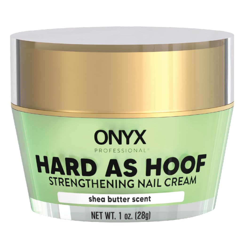 Onyx Professional Hard as Hoof cream jar front nourishes nails with conditioning Shea Butter.
