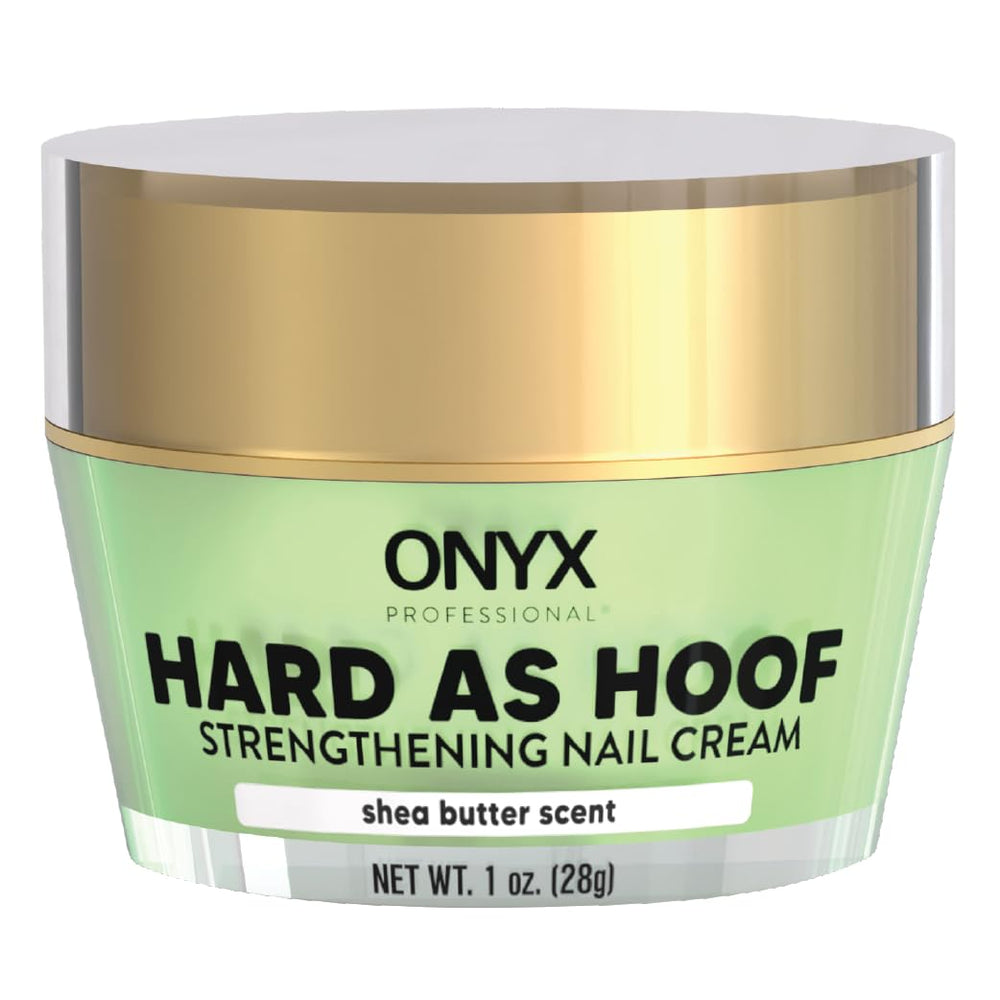 Onyx Professional Hard as Hoof cream jar front nourishes nails with conditioning Shea Butter.