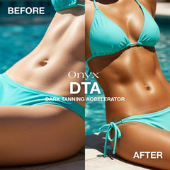 Onyx strongest dark tanning accelerator lotion application glide demonstrates smooth, mess-free application